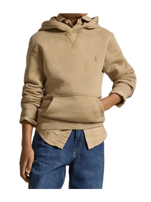 Felpa da bambino in misto cotone con cappuccio, colore vintage khaki. POLO RALPH LAUREN | 323749954062